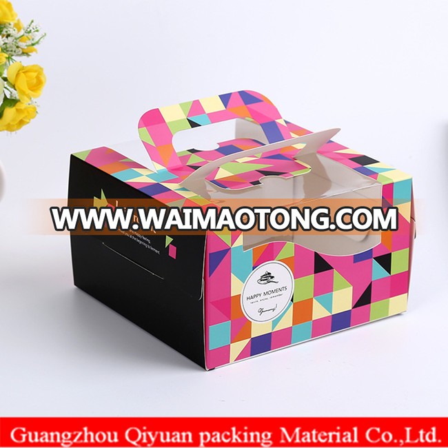 2018 Die Cut Custom Suitcase Take Away Lunch Paper Packaging Mini Cheesecake Boxes With Plastic Window